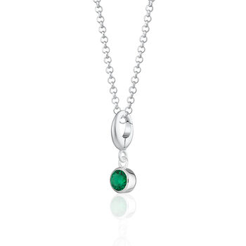 Sterling Silver Birthstone Charm Necklace, 5 of 10