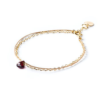 January Garnet Gold And Silk Birthstone Bracelet, 4 of 6