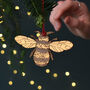 Personalised Gold Bumble Bee Christmas Decoration, thumbnail 2 of 2