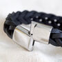 Men's Thick Woven Leather Bracelet, thumbnail 5 of 9