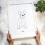 Personalised Pet Portrait Print Line Art, Unframed, thumbnail 1 of 8