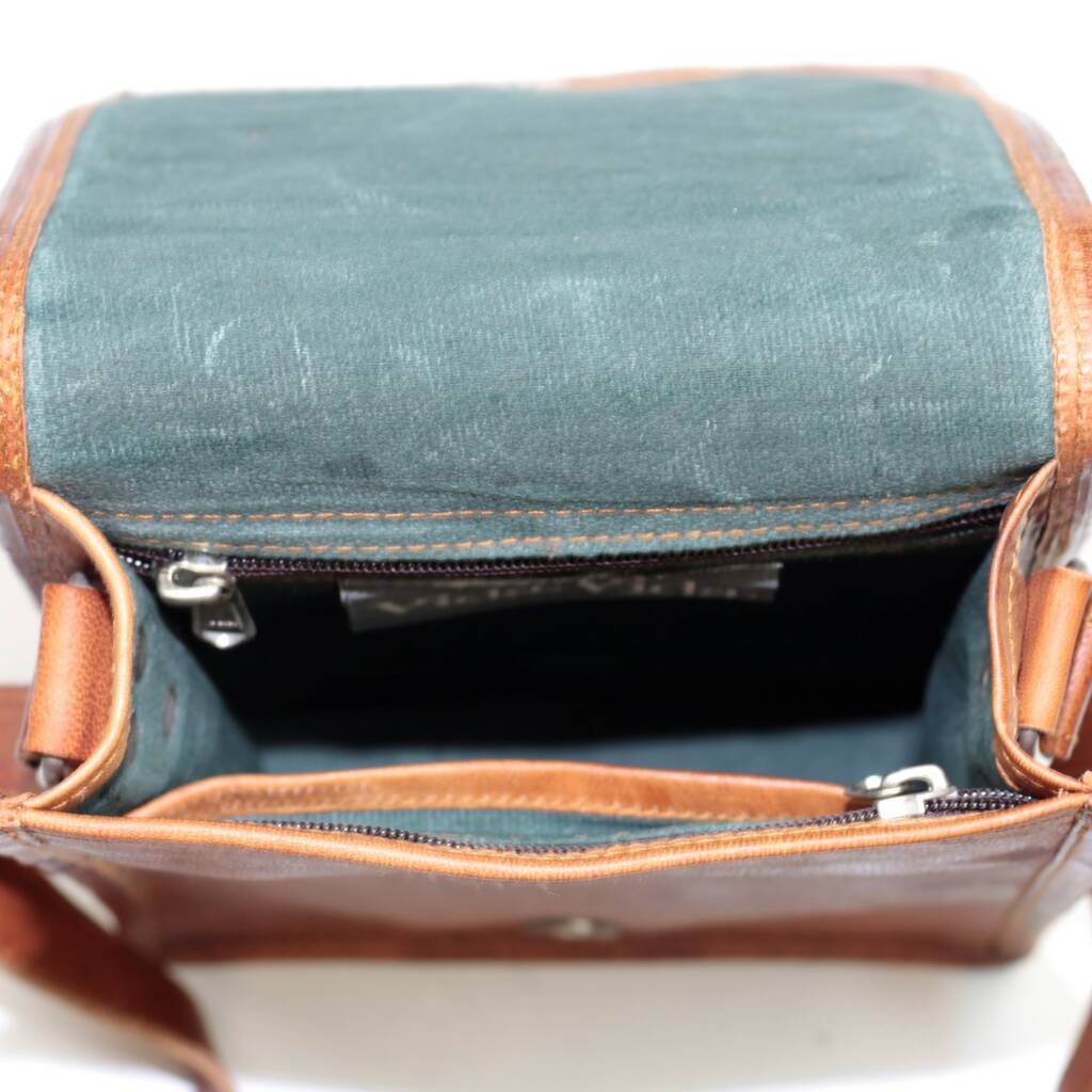 Personalised Long Mini Leather Messenger Bag By Vida Vida