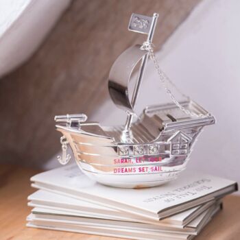 Personalised Colourful Pirate Ship Money Box, 3 of 8