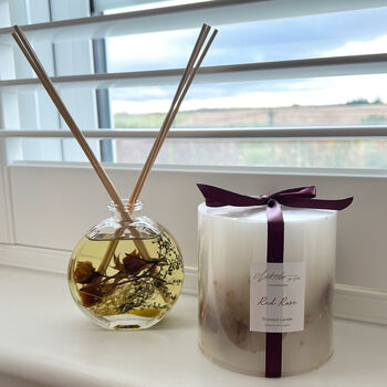 Glass Botanical Reed Diffuser, Rose Or Lavender Scents, 6 of 9
