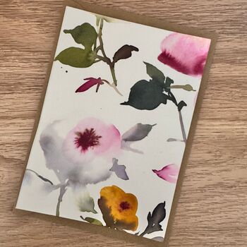 Original Hand Painted Watercolour Floral Card Set Of Three, 3 of 5