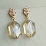 Champagne Yellow Art Deco Drop Earrings, thumbnail 1 of 4
