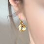 Gold Plated Circle Cluster Earrings, thumbnail 1 of 4