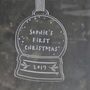 First Christmas Personalised Snow Globe Decoration, thumbnail 1 of 2