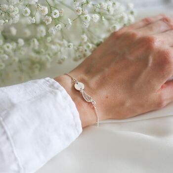 Personalised Memorial Angel Wing Bracelet, 4 of 7