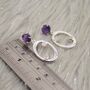 Amethyst, Moonstone Silver Earrings, thumbnail 8 of 9