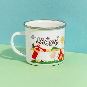 Personalised Children's Fire Truck Themed Enamel Mug, 5 of 12