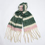 Green And Pink Stripe Heavyweight Scarf, thumbnail 3 of 5