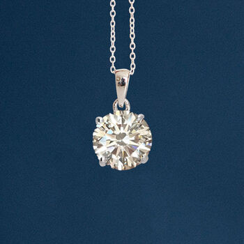 Sterling Silver Moissanite Diamond Solitaire Necklace, 3 of 11