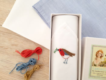 Embroidered Robin Women's Handkerchief, 4 of 5