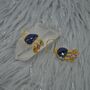 Blue Sapphire Tourmaline Silver Earrings, thumbnail 4 of 7