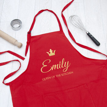 Personalised Contemporary Queen Of The Kitchen Apron, 5 of 12