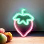 Neon Strawberry Wall Hanging Light, thumbnail 2 of 4