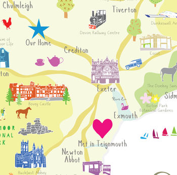 Personalised Dorset Map: Add Favourite Places, 2 of 4