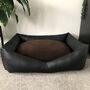 Luxury Vegan Leather And Sherpa Fleece Sofa Dog Bed, thumbnail 6 of 12