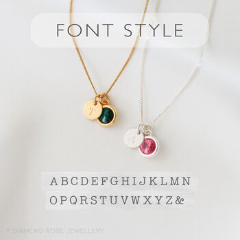 30th Birthday Gift For Her – Sterling Silver Birthstone And Personalised Disc Necklace, 4 of 11