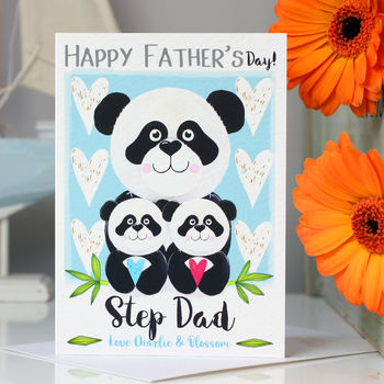 Personalised Panda Sibling Father's Day Card, 2 of 9