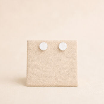 5mm Sterling Silver Textured Disc Stud Earrings, 3 of 7