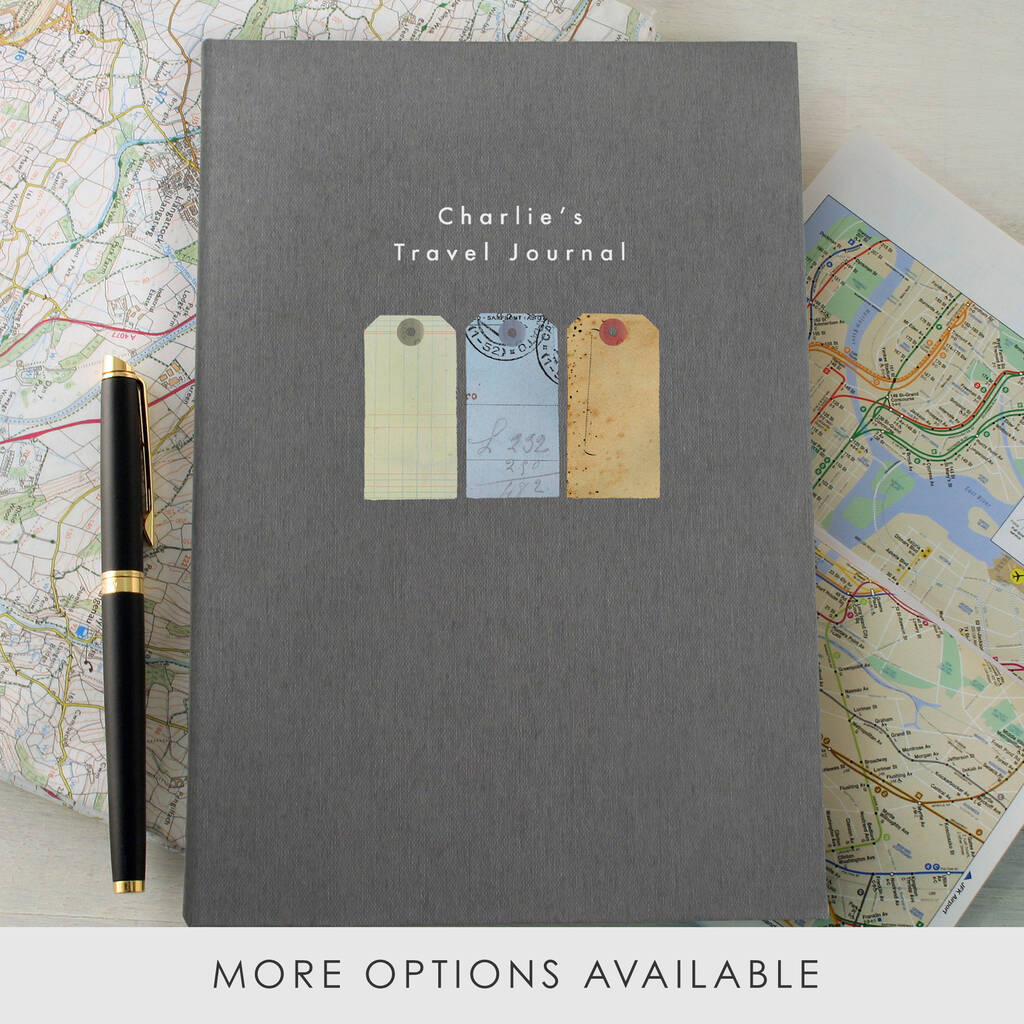 Personalised Travel A5 Cloth Bound Notebook, 1 of 7