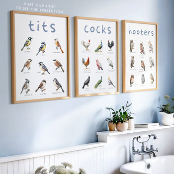 'Cocks' Bird Wall Print, 4 of 6