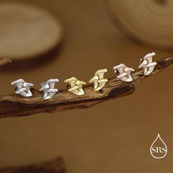 Chanterelle Mushroom Stud Earrings In Sterling Silver, 2 of 12