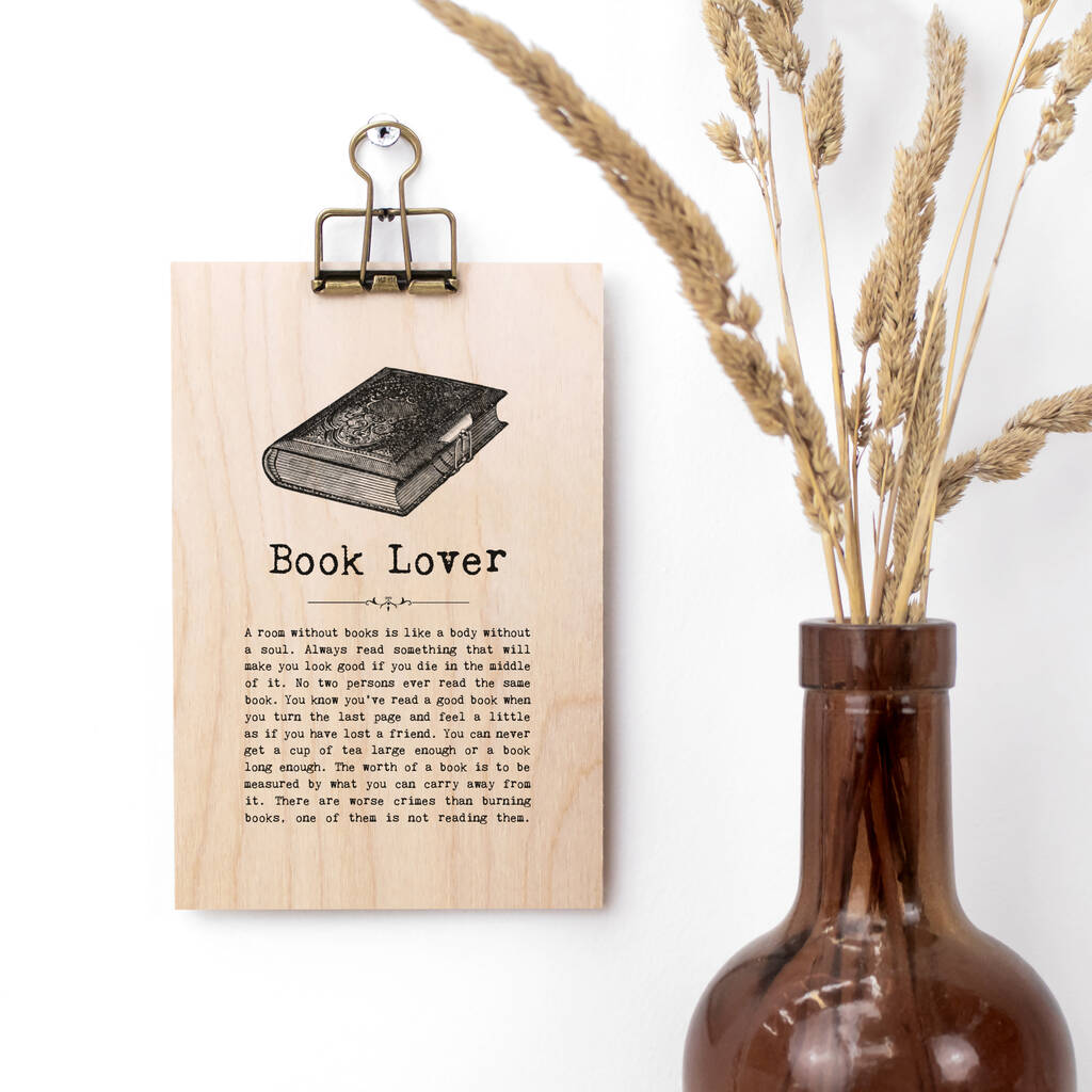 Book Lover Gift Mini Wooden Sign With Hanger By Coulson Macleod ...