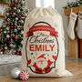 Personalised Santa Claus Cotton Christmas Sack, thumbnail 1 of 3