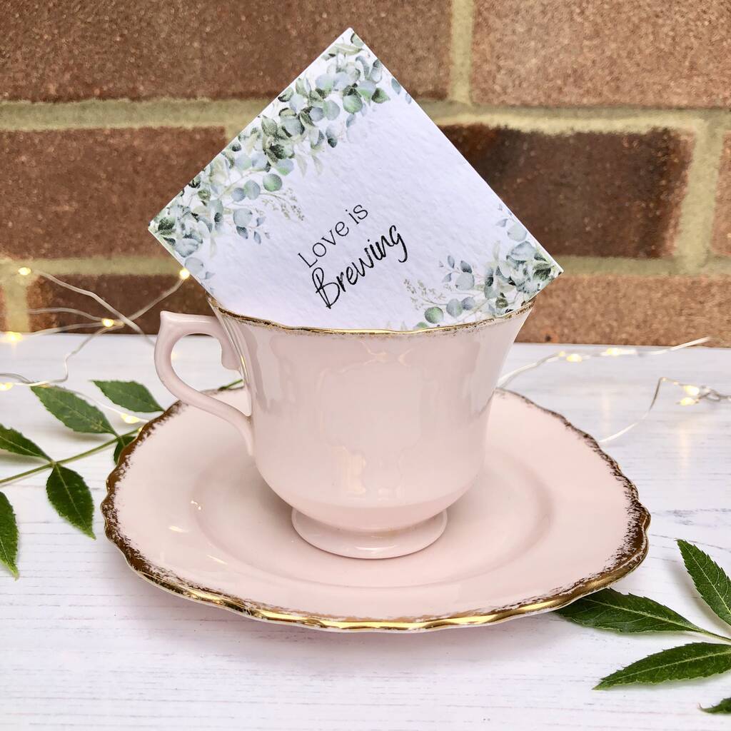 Love Is Brewing Personalised Wedding Favour Tea Bag, 1 of 2