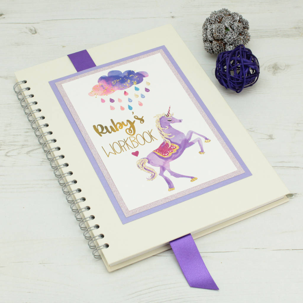 personalised unicorn notebook by dreams to reality design ltd