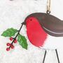 Personalised Red Robin Hanging Decoration, thumbnail 2 of 2