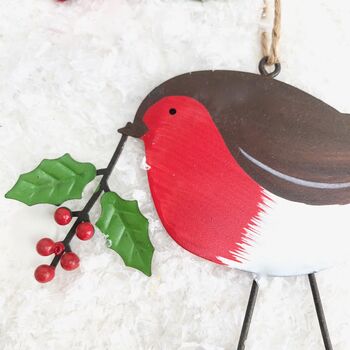 Personalised Red Robin Hanging Decoration, 2 of 2