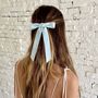 'Something Blue' Velvet Bridal Hair Bow, thumbnail 4 of 5