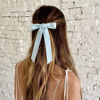 'Something Blue' Velvet Bridal Hair Bow, 4 of 5