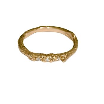 Gold And Diamond Nature Twig Wedding Ring, 4 of 7