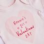 Personalised 1st Valentine's Day Bodysuit In Pink, thumbnail 3 of 3