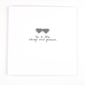 Lgbt Handmade You Me Always And Forever Card Grey, 2 of 3