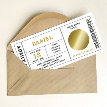 Personalised Concert Ticket Scratch And Reveal, 3 of 7