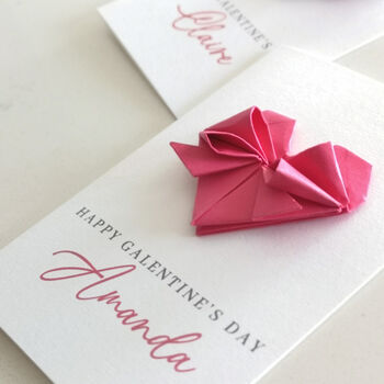 Happy Galentine's Day Origami Heart Card, 2 of 3