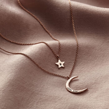 Moon And Star Personalised Layered Necklace Set, 11 of 12