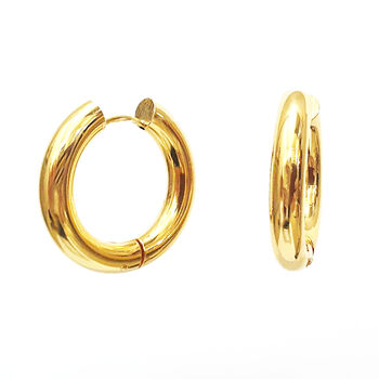 18k Gold Plated Chunky Hoops, 3 of 3