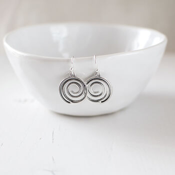 Silver Plated Spiral Earrings, 2 of 9