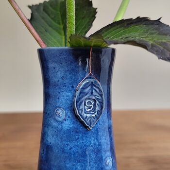 9th Pottery Anniversary Handmade Vase With Ceramic Tag, 3 of 9