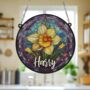 Daffodil Personalised Stained Glass Effect Suncatcher, thumbnail 4 of 6