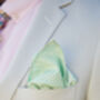 Mens Mint Green Gingham Print Cotton Pocket Square, thumbnail 10 of 12
