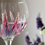 Pink Muscari Hand Painted Gin Glass, thumbnail 5 of 9
