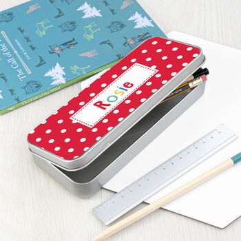 Personalised Girl's Patterned Pencil Case Tin, 9 of 10